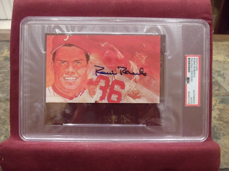 ROBIN ROBERTS LARGE POSTCARD (A) SIGNED AUTO AUTHENTIC PSA SLABBED  - Image 1 of 1