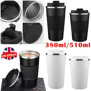 380/510 Stainless Steel Leakproof Insulated Thermal Travel Coffee Mug Cup Flask - Picture 1 of 16