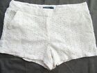 Peter Som Shorts Womens 10 White Eyelet Lace  Mid Rise 100% Cotton Summer Casual