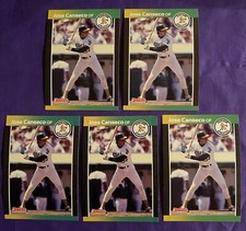 Jose Canseco 1989 Donruss 3 Error Cards No Period & 2 Correct Period