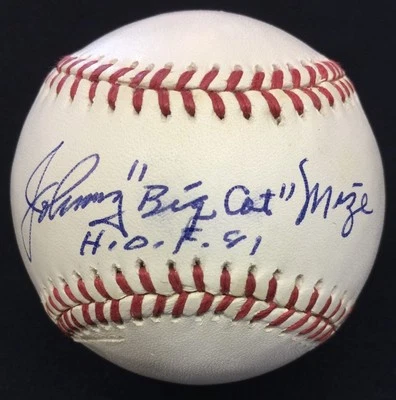 Johnny "Big Cat" Mize HOF 81 Signed Baseball PSA/DNA Yankees  - Image 1 of 4