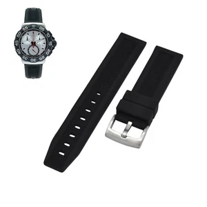 20 mm Schwarz Kautschuk Uhrenarmband für Tag Heuer Formula 1 BT0714 CAH1111 - Bild 1 von 7