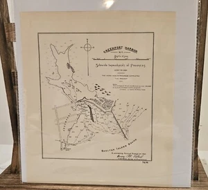 Antique 1893 map of Greenpoint Harbor, N.Y., showing work in progress, 8x9 in - Picture 1 of 4