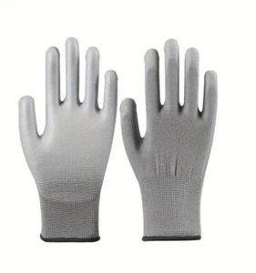 3 Pairs Polyester Safety Work Gloves With PU Coating Unisex Non-slip- Size L - Picture 1 of 4