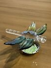 Oleg Cassini Green Crystal Iridescent Dragonfly Paperweight Sun Catcher Signed