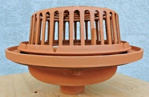 SUN Roof Drain 15 inch Cast Iron Body, Cast Iron Dome, 3 inch No-Hub Outlet - Picture 1 of 10