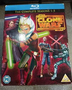 Star Wars The Clone Wars Season 1 - 5 + extra - Preowned - Fast Dispatch - Picture 1 of 6