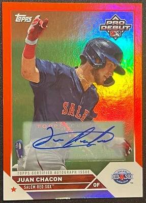2023 TOPPS PRO DEBUT JUAN CHACON RED FOIL AUTOGRAPH #10/10 RED SOX - Image 1 of 2