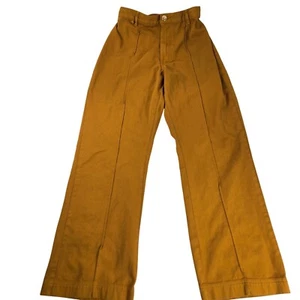 Big Bud Press Western Pants Bell Bottoms High Waist Mustard Yellow Size S Y2K - Picture 1 of 11
