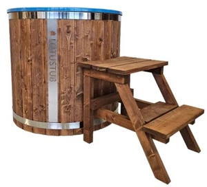 Thermoholz Tauchbecken Tauchfass Saunabecken Kaltwasserbecken Eisbad GFK blau - Bild 1 von 12