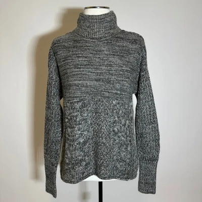 Simply Vera Wang Womens Size XS Gray Cable Knit Turtleneck Sweater Cotton Blend - Image 1 of 4