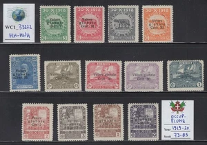 WC1_33222 ITALIAN OCCUP.: FIUME. Valuable 1919-20 ovpt. set. Sc. 73-85. MH-MNH - Picture 1 of 1
