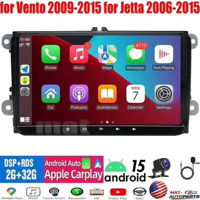 Radio estéreo de coche 9" Android15 CarPlay para Vento 2009-2015 para Jetta 2006-2015 Foto 1 de 4
