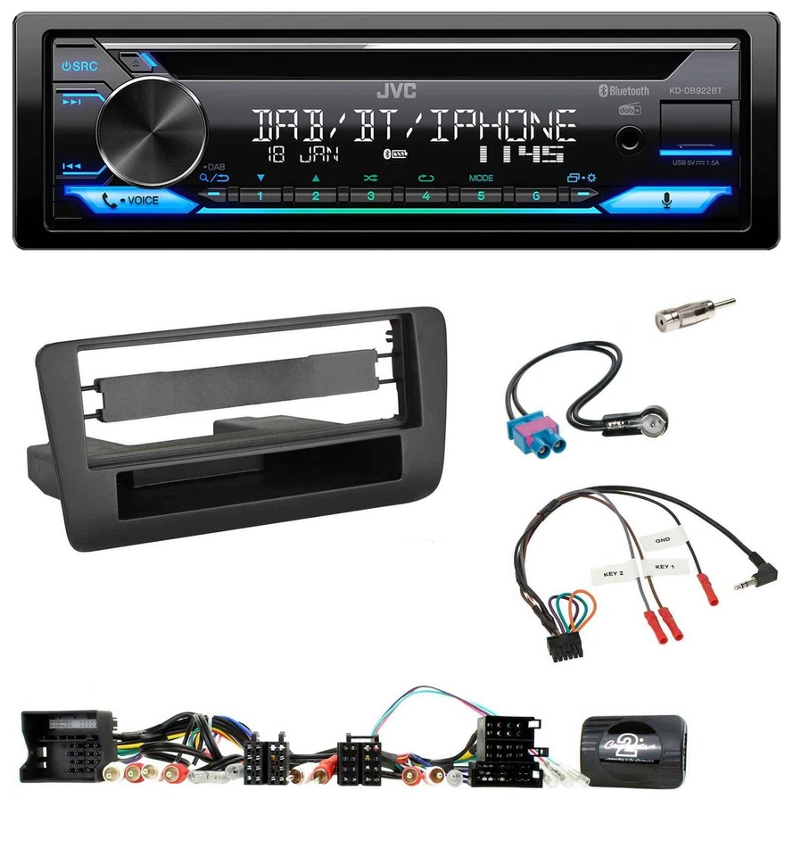 JVC Bluetooth Lenkrad USB DAB CD Autoradio für Audi A1 (2010-2019) - Bild 1 von 4
