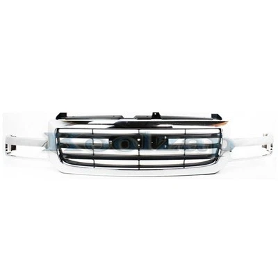 For 03-07 Sierra Pickup Truck Front Grille Assembly Chrome Shell & Black Insert - Image 1 of 4