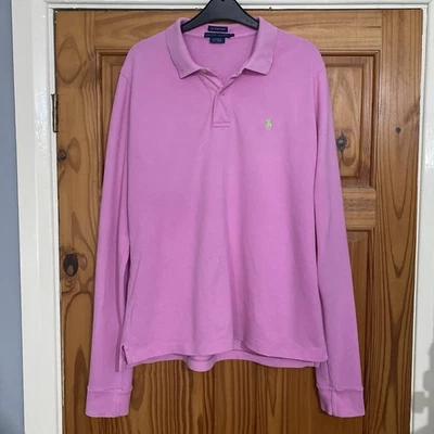 Ralph Lauren Women's Pink Skinny Polo Long Sleeve - Size XL - VGC - Image 1 of 4