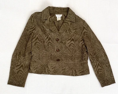 Blusa para mujer Miss Dorby talla 16 verde oliva marrón abotonada elegante Foto 1 de 4