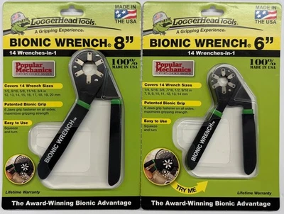 Loggerhead Tools 6" and 8" Bionic Wrench Set - Image 1 of 2