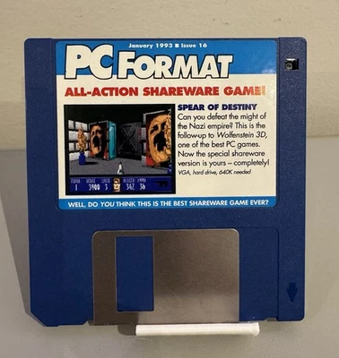 Wolfenstein 3D Spear Of Destiny 1992 Floppy PC Game Disc id Software - Pc Format - Image 1 of 2