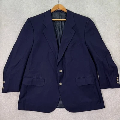 VINTAGE Burberrys Mens 44S Navy Blazer S100s Wool Gold Buttons Metal Buttons GUC - Image 1 of 4