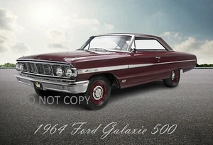1964 Ford Galaxie 500 13"x19" Poster Sized Premium Photo Print Wall Art - Picture 1 of 1