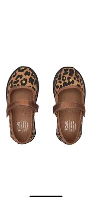 TOMS 学步儿童 女孩 Mary Jane 鞋 Cheepard 印花 尺码 5 全新无标签 — 第 1/4 张图片