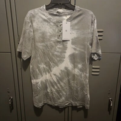 Mens Sovereign Code Tie Dye Henley In Gray Size Medium NWT - Image 1 of 3