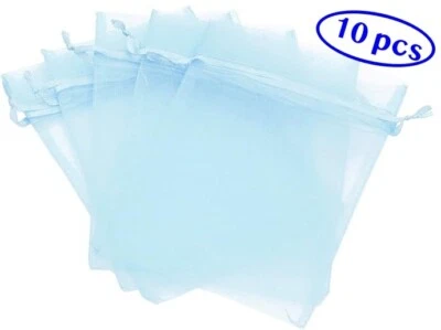 Bolsas de regalo de organza azul claro 6x10 bolsas para joyas bolsas para bodas fiestas Foto 1 de 4