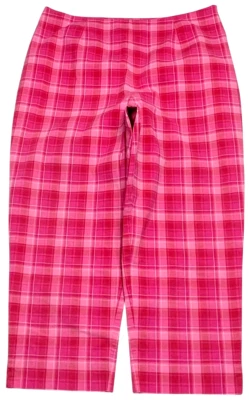 Calça Vintage David Brooks Feminina (12) Xadrez Capri Zíper Lateral Multicolorida 30"X21" - Imagem 1 de 4