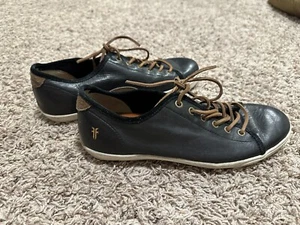 Frye Black Brown men's leather Sneakers Moccasins 10 - Picture 1 of 3