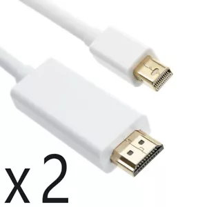 2 Pack 10ft Mini DisplayPort DP to HDMI Converter Adapter Cable fits Thunderbolt - Picture 1 of 2