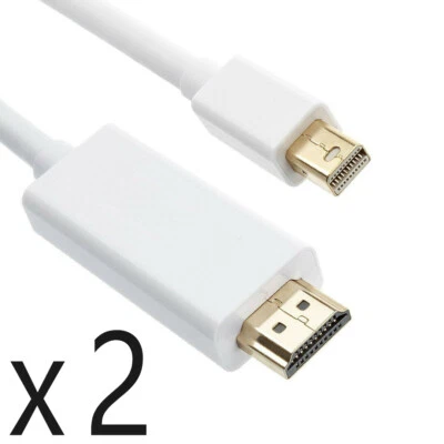 2 Pack 10ft Mini DisplayPort DP to HDMI Converter Adapter Cable fits Thunderbolt - Image 1 of 2