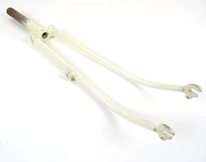 Vintage 50s 60s Fluted Road Bike Forks 27" 170mm 1" Pearl White Grubb VF-15-F5 - Picture 1 of 10