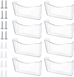 8 Pcs Clear Acrylic File Holder Wall Organizer Expandable Pocket Wall File Set H - Picture 1 of 12