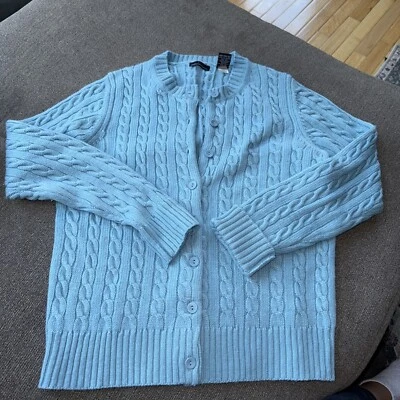 Suéter De Colección Moda Internacional Para Mujer Azul Cable Abotonado Mediano Foto 1 de 3