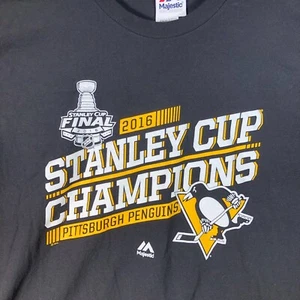 Pittsburgh Penguins Stanley Cup Champions XL 2016 T-Shirt Black Gold Hockey NHL - Picture 1 of 7