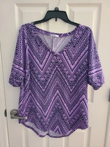 Maglione pullover Chevron viola miele e pizzo - TG. XL - Foto 1 di 4