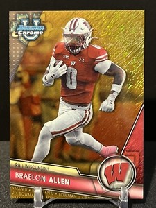Braelon Allen Gold Shimmer /50 2023 Topps Bowman U Chrome Badgers