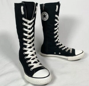 CONVERSE ALL STAR 614985F Mid Calf Black Boot Lace Up Zipper SZ 5 Women Junior 3 - Picture 1 of 16