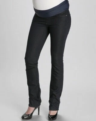$185 NWT PAIGE Sz25 WILLOW MATERNITY BLUE STRAIGHT STRETCH JEANS ECLIPSE  - Image 1 of 4