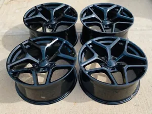 4 PCS 20x9 / 20x10 Wheels For Chevy Camaro RS LS LT SS Staggered Gloss Black - Picture 1 of 11