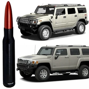 Black with Red Tip 50 Cal Bullet Antenna for Hummer H2 and H3 Billet Aluminum - Picture 1 of 4