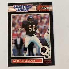 MIKE SINGLETARY 1989 STARTING LINEUP CARD ONE ON ONE - CHICAGO BEARS