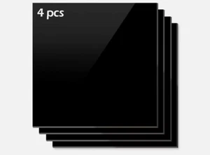 Acrylic Black Plexiglass 1/8" x 24" x 24” Plastic Sheet - Pack Of 4 Pieces - Picture 1 of 6