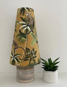 Lampshade Ochre Yellow Monkey Palm Tree Cone Tapered Conical Light Shade - Picture 1 of 12