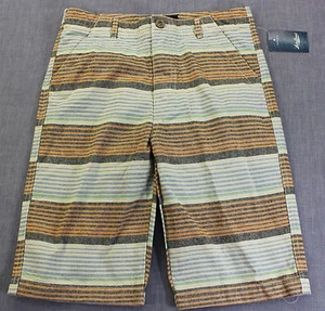 LUCKY BRAND LOGO Boys PASTEL STRIPED CHINO SHORTS NWT Size 12 $39 - Picture 1 of 5