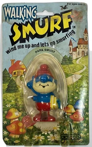 VINTAGE GALOOB Wind Up WALKING SMURF Papa Pitufo Nuevo Peyo WALLACE BERRIE - Imagen 1 de 10