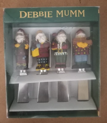 Juego de 4 esparcidores vintage 1999 Debbie Mumm Navidad Papá Noel Foto 1 de 2