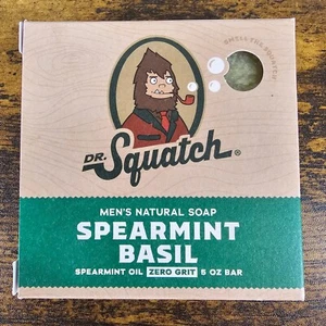 Dr Squatch Bar Soap Spearmint Basil 5 oz Zero Grit SAVE ON 2+ Shipping Discount - Picture 1 of 6