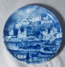 SMALL BLUE & WHITE GERMAN KAISER WALL HANGING PLATE  WALL PLAQUE - SALZBURG 